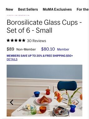 DIVERSI hand blown, Italian Borosilicate Glass Cups Set of 6 - Multicolor